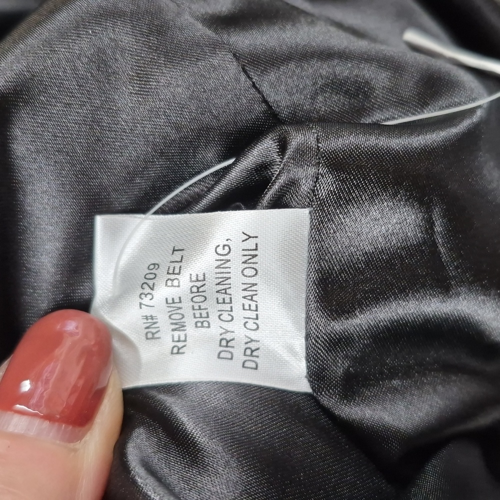 NWT Randolph Duke Black and Gray Leopard Pea Coat 2X W/belt - Picture 8 of 8